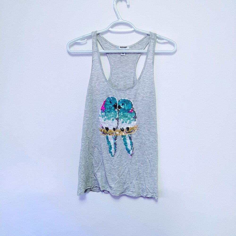 Old Navy Sequin Love Bird Tank
